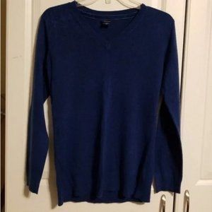 Basic Edition Soft V Neck Navy Blue Sweater